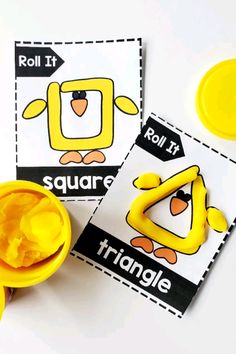 this is an image of cut out shapes to spell the word roll it and play with