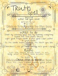 "These Truth Spell pages are a physical item shipped to you. As a copy of my own original pages from within my personal Book of Shadows they are printed on various distressed parchment. A mini version is included within the Confidence Spell Kits I also have available. Size: 8\"x11\" ✦ Handcrafted with Intent!  (Parchment Color Per Page May Vary) ✦ LET'S CONNECT ON SOCIAL MEDIA https://linktr.ee/divinetreasuresbythesea ✦All of our animal bones are products obtained through legal hunting & trapping operations. The companies that we work with support the use of the entire animal including the hide, bones, claws & meat. We support indigenous peoples & their rural lifestyles as their livelihood depends on the sale of animal byproducts.   ✦ Shipping All shipping includes insurance as well as a s Truth Spells, Confidence Spell, Spell Pages, Truth Spell, Spell Kits, Diy Witch, Prosperity Spell