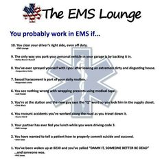 an ems poster with the words you probably work in ems if