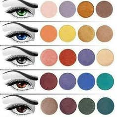 eyeshadow colors for your eyes Make Up Guide, Makeup Charts, Smink Inspiration, Beauty Make-up, Makijaż Smokey Eye, Makeup Palettes, Colorful Eyeshadow, Makeup Hacks