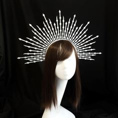 Our crowns are handmade using quality and variety materials: -headband - zip ties - artificial mirrors The crown or halo crown is light and comfortable to wear. Maximum height spikes 5.5". The size of the halo crown is universal for an adult. When ordering, you can choose the color of the crown (gold, silver, black, rose gold) and a large selection colors of glass rhinestones. Our products are perfect for wedding, festival, party, photo shoot or Halloween. The crown (halo crown) will be a great Crown Goddess, Festival Headdress, Glass Crown, Halo Headpiece, Crown Halo, Goddess Crown, Crown Gold, Halo Crown, Fine Photography