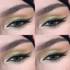 Loki Makeup Looks, Loki Makeup, Smoked Liner, Green Smokey Eye Makeup, Makeup Verde, Green Dress Makeup, Eyeshadow Green, Green Eyeshadow Look, Make Up Designs