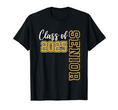 a black t - shirt that says class of 2013 with yellow and white letters on it