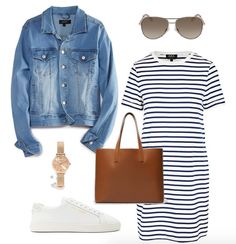 8 Easy Outfit Combinations You Already Have in Your Wardrobe - MY CHIC OBSESSION Comfy Travel, Denim Jacket With Dress, Outfits To Wear, Travel Outfits