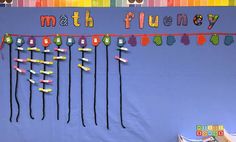 a bulletin board with lots of pins attached to it and the words math flueny