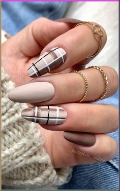 #trendynails ,#fallnails ,#beautifulnails ,#winternails ,halloweennails ,springnails ,#elegantnails Halloween Plaid, Plaid Nail Designs, Plaid Nail Art, Graduation Nails, November Nails, Plaid Nails, Simple Gel Nails, Fall Acrylic Nails, Fall Plaid