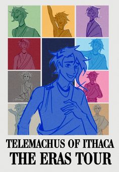 the poster for telemacus of thaca the eras tour