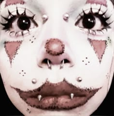 Monstra0.o on instragram Juggalette Makeup, Halloween Makeup Clown, Mime Makeup, Funky Makeup, Cute Halloween Makeup