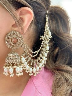 Punjabi Accessories, Marriage Clothes, Punjabi Jewellery, Desi Jewelry, Hyderabadi Jewelry, Wedding Jewellery Designs, Bridal Jewellery Earrings, Inexpensive Jewelry