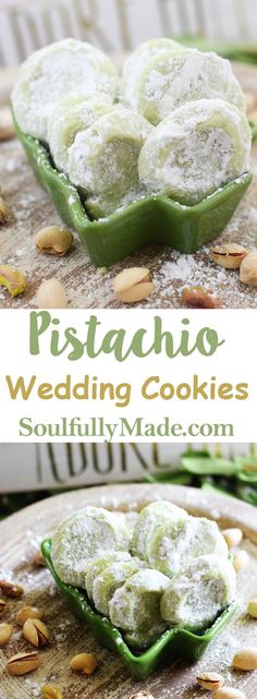 this is an image of pistachio wedding cookies