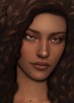 a digital painting of a woman with brown hair