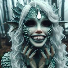 Sea Witch Costume, Evil Mermaids, Dark Mermaid, Halloween Makeup Inspiration, 다크 판타지, Halloween Costumes Makeup, Sea Witch, Sfx Makeup