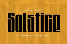 the word solstic is written in black on an orange background