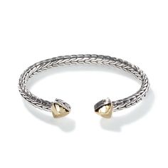 John Hardy Women's Carved Chain Palu Flex Cuff Bracelet in Sterling Silver/18K Gold Designer Adjustable Yellow Gold Cuff Bracelet, John Hardy Jewelry, Latest Bracelets, 18k Gold Chain, John Hardy, Gold Branding, Hinged Bangle, Sterling Silver Cuff, Silver Cuff