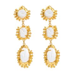 Material: Alloy Fashion Element: Round Style: INS Style Cheap Gold Statement Crystal Earrings, Gold Statement Crystal Earrings, Luxury Bohemian Pearl Drop Earrings, Yellow Gold Baroque Pearl Earrings, Elegant Gold Murano Glass Earrings, Alloy Earrings, Pearl Types, Earrings Stud, Jewelry Manufacturers