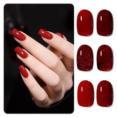 PRICES MAY VARY. Shiny Gel Polish: Apply gel top coat for stylish glossy finish; or apply matte top coat for winter velvet finish. Package Includes: 6 gel polish colors of 0.22 fl.oz (6.5ml) each. Basic gel nail set to enjoy the nail art from the comfort of your own home! Easy To Use: Cure with UV light for 60s to a complete dry. Long-Lasting: Up to 4 weeks if properly applied base coat & top coat. Tips: Buff your nail bed lightly before applying to prevent early peeling off. GAOY Viva Chili Gel Red Gel Polish, Gel Nail Set, Wine Nails, Glitter Manicure, Red Jelly, Manicure Gel, Nail Bed, Nail Polish Set, Red Nail Polish