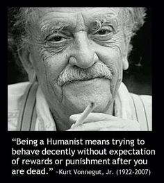 an old man with a quote on his face that says being a humanist means trying to