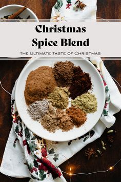 christmas spice blend on a white plate