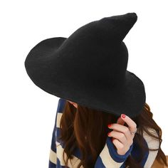 PRICES MAY VARY. Knit Witch Hat:Made of High quality Wool and Acrylic. Skin friendly, Cozy, Warm,Soft,Breathable&Comfortable wear feeling. Stands up well and come back to shape after it gets squished Halloween Witch Hat,Perfect for Daily Life and also Suitable for party,Halloween,Christmas and so on. The Size of wool witch hat:Brim: 8.5 cm,Deep: 20 cm (including the spire),Hat circumference for 57 - 60 cm [Witches Hat]Each of our Knit Witch Hats is elaborately designed and manufactured,We have a Felt Witch Hat, Black Witch Hat, Costume Ball, Last Minute Costumes, Fancy Costumes, Halloween Witch Hat, Witch Fashion, Black Witch, Modern Witch