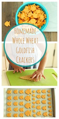 homemade whole wheat goldfish crackers are the perfect snack for kids to make and eat