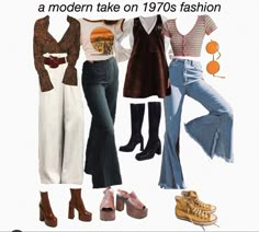 70s Inspired Outfits, Goth Outfit, Grunge Look, 1970s Fashion, Baggy Pants, Hippie Outfits