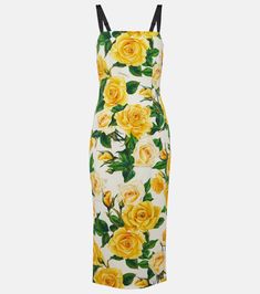 Charmeuse Dress, Yellow Midi Dress, Dolce Gabbana Dress, Fitted Midi Dress, Harvey Nichols, Midi Sheath Dress, Silk Midi Dress, Slim Fit Dresses, Silk Charmeuse