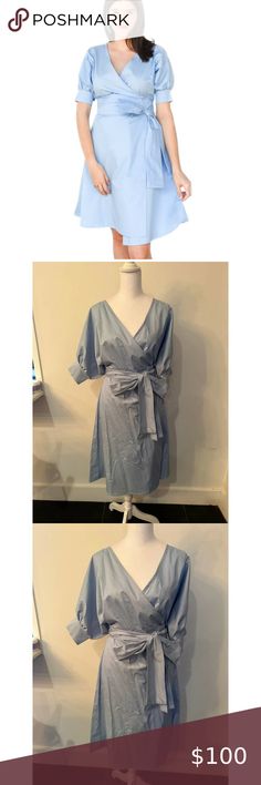 Monica Nera Kim Dress Kim Dress, Blue Wrap Dress, Baby Blue, Dress Shop, Wrap Dress, Dress Es, Dresses Skirts