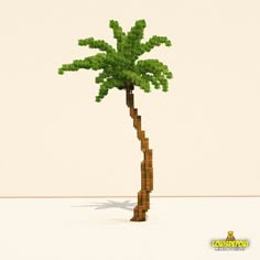 a small palm tree made out of bricks