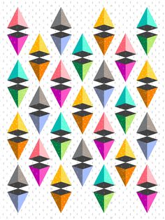 an abstract geometric pattern with different colors and shapes