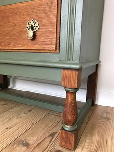 a close up of a drawer on a wooden floor