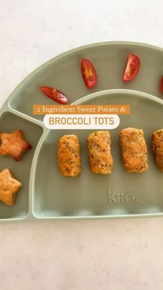 broccoli tots are arranged on a plate