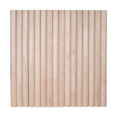 wooden slats are lined up against a white background