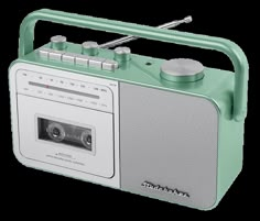 the radio is green and white in color