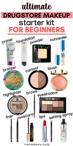 Makeup Starter Kit For Beginners, Grunge Blonde, Basic Makeup For Beginners, Skater Hair, Beginner Makeup Kit, Makeup Beginner, Bronzer Powder