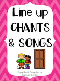 a pink and white sign with the words line up shants and songs