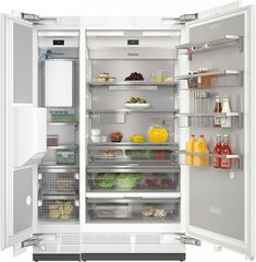 an open refrigerator filled with lots of food