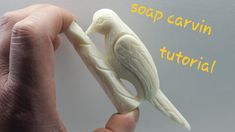 Soap Carving Flower Easy, Easy Soap Carving, Carving Tutorial, Animal Caricature, Bird Gif, Wood Carvings, Soap