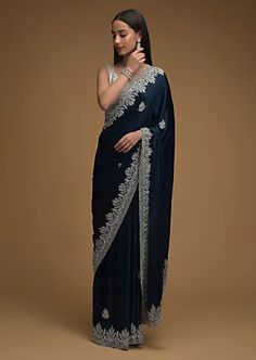 Sky Blue Saree, Fashion Usa, Kalki Fashion, Saree Blouse Patterns, Saree Designs Party Wear, Elegant Blouse Designs, Cocktail Dress Wedding