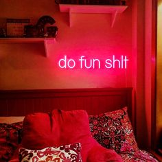 Do Fun Shit Neon Sign Custom Home Decor Mancave Wall Lights - Etsy Cool Neon Wall Art, Art To Hang With Neon Sign, Motivational Led Lights, Neon Lights Cheap, Cheap Neon Lights, Wall Word Lights Neon Signs, Led Signs Lights Bedroom, Lights For Signs, Neon Signs Over Mirror