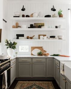 the kitchen is clean and ready to be used as a place for cooking or eating