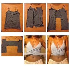 Sew Crop Top, Diy Cut Shirts, Diy Crop Top, Diy Clothes Refashion, Mode Hippie, Denim Crop Top