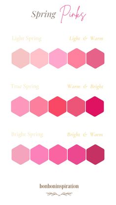 the color scheme for spring pinks