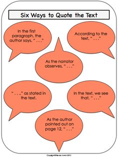 four speech bubbles with the words seven ways to quote the text