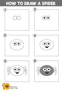 how to draw a spider for kids with easy steps and instructions on how to draw a spider