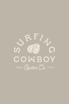 the surfing cowboy logo on a gray background