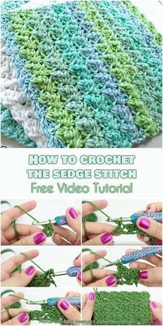 how to crochet the edge stitch on a blanket with video instructions and pictures