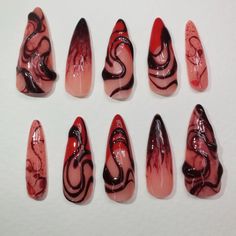 🖤🖤🖤 #bloodnails #smallbusiness Whimsy Nails, Halloween Nail Art Designs, Zombie Nails, Nail Halloween, Punk Nails