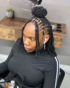 Do you prefer half up half down loc styles? (SWIPE) Two strand twist w/ the bun bunsss Products used: “Rose Loc n Twist Gel” on the loc… | Instagram Half Up Down Loc Styles, Half Up Half Down Hair Loc Styles, Half Up Half Down Locs, Half Up Half Down Loc Styles, Pretty Updos, Two Strand Twist