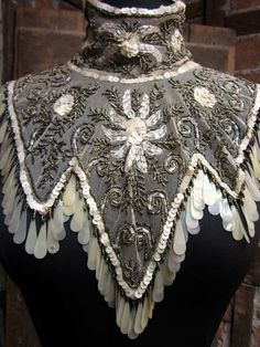 Antique 1900s Victorian Mantle Vintage Jewelry Antique Silver, Victorian Mantle, 20th Century Fashion, Net Lace, Beautiful Beadwork, Victorian Clothing, Linens And Lace, Antique Clothing, Edwardian Fashion