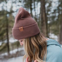 Three Tree Foldover Beanie - Brown - The Montana Scene Cozy Hats With Fleece Lining For Fall, Adjustable Beanie For Cold Weather In Fall, Warm Beanie For Fall And Winter, Soft Knit Hat For Fall And Winter, Soft Knit Winter Hats For Fall, Warm Winter Beanie For Fall, Casual Solid Beanie For Fall, Casual Solid Color Beanie For Fall, Trendy Warm Brown Beanie